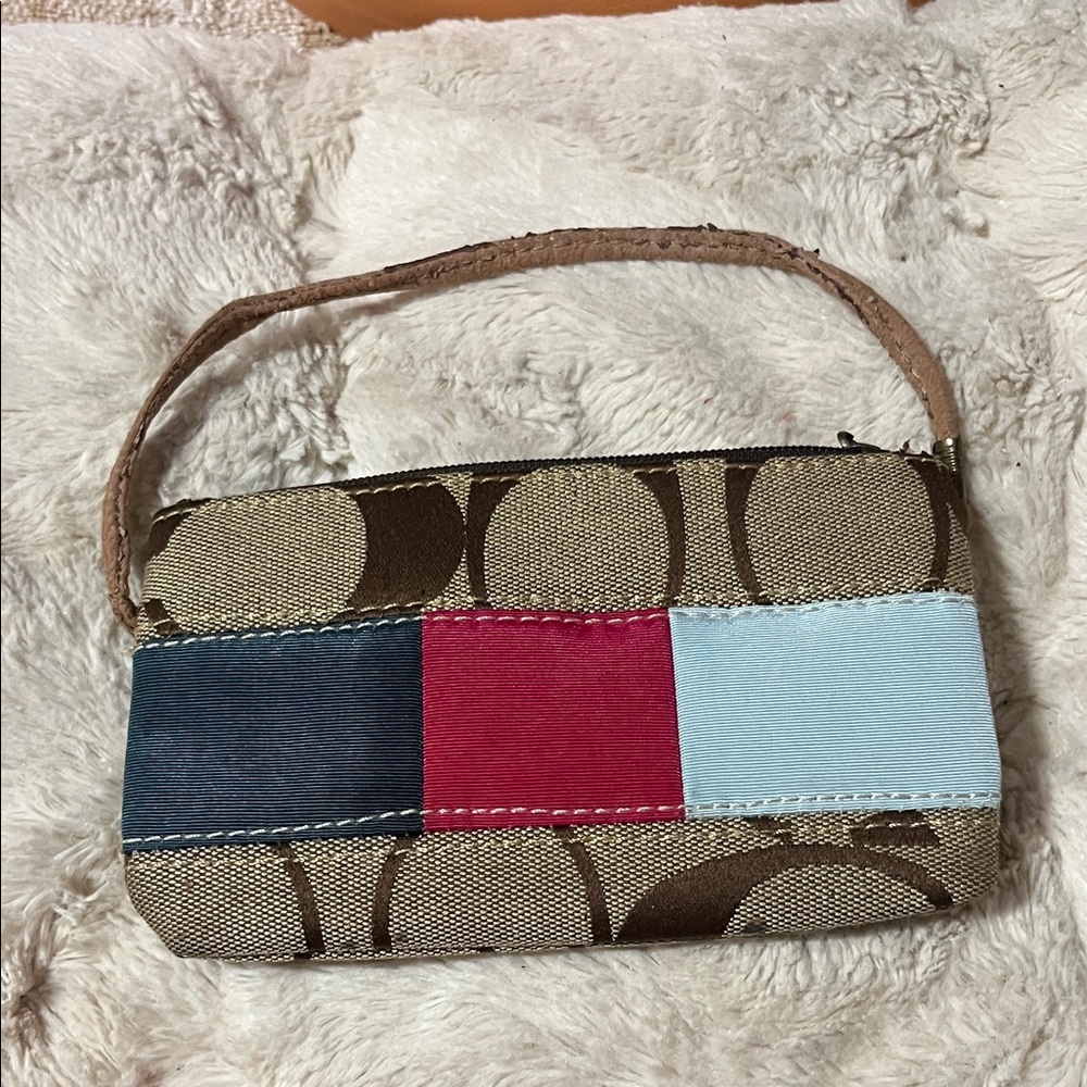 Coach Brown And Multicolor Patchwork Wristlet - image 5